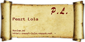 Peszt Lola névjegykártya